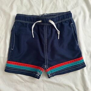 Hanna Andersson Navy Blue Color block Swim trunks 18-24 Months